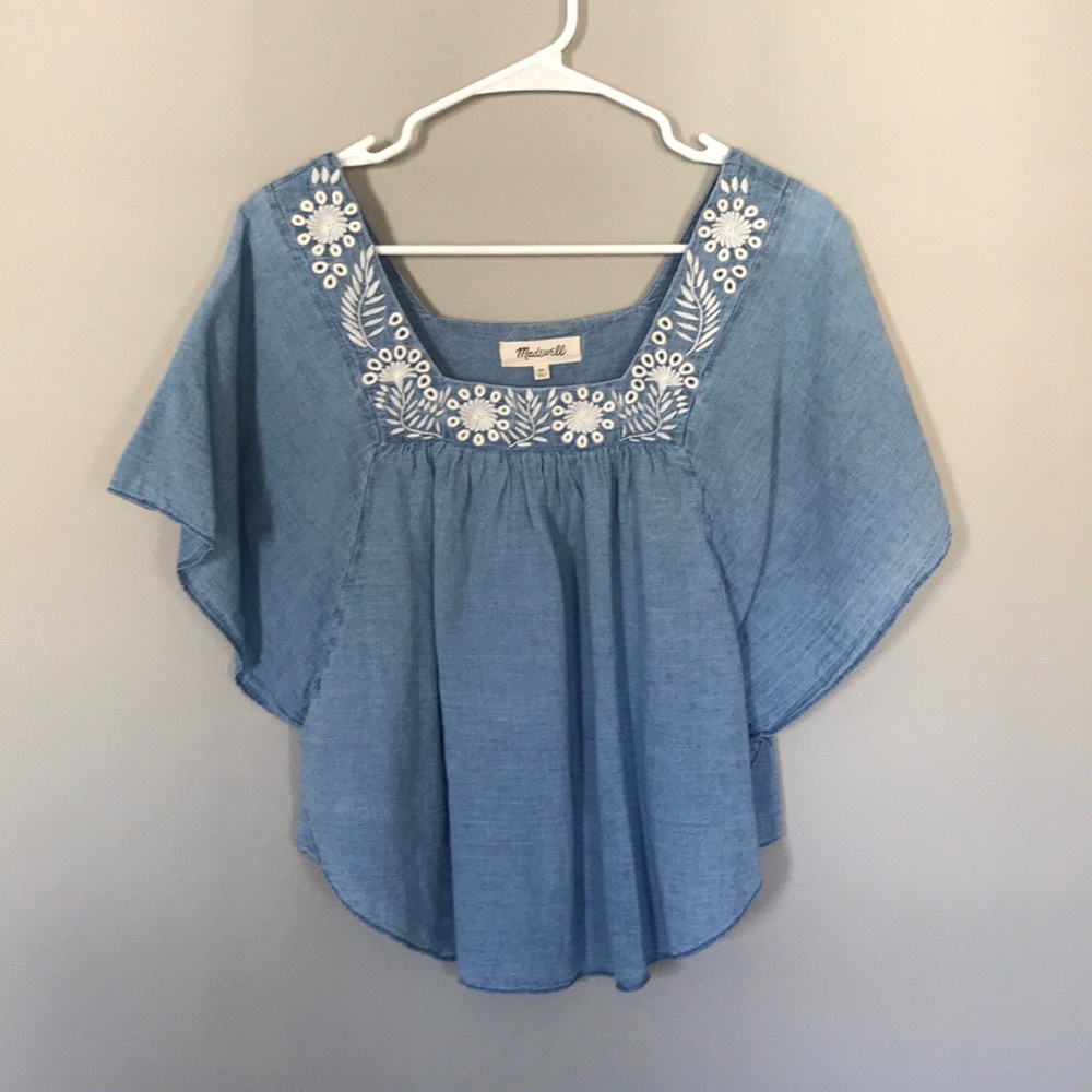Madewell babydoll crocheted top